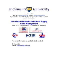 In Collaboration with Institute of Supply Chain Management