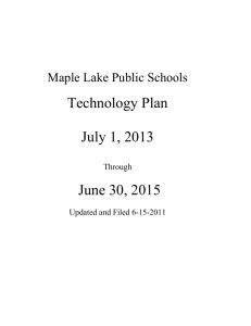 Maple Lake Technology Plan 2013-2015