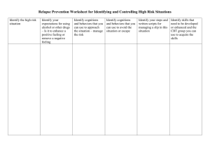 Relapse Prevention Worksheet for Identifying and Controlling High
