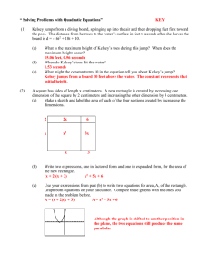 Examples for Problem Solving with Quadratic Equations