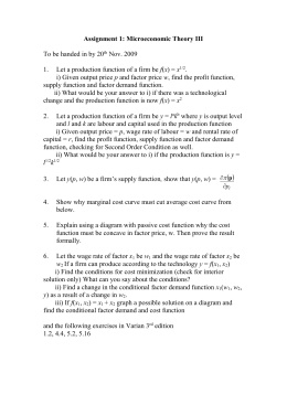 Assignment 1: Microeconomic Theory III