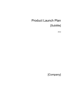 Product Launch Plan Summary