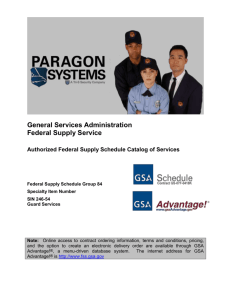 GSA Schedule - Paragon Systems
