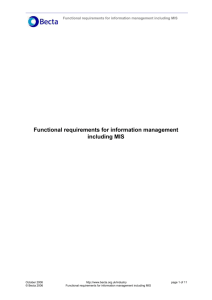 Functional requirements for information management including MIS