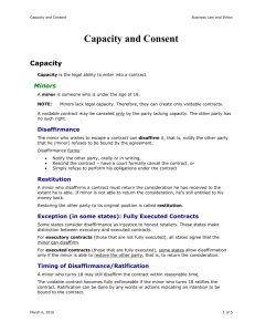 Capacity and Consent