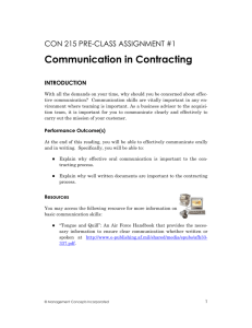 Communications in Contracting