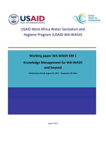 Knowledge management for WA-WASH and beyond
