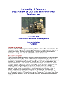 Course Information - Civil and Environmental Engineering
