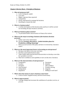 Exam on Friday, October 16, 2015 Chapter 6 Review Sheet