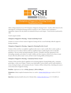 CSH Champions of Supportive Housing Awards 2014 Nomination