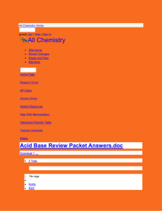 All Chemistry - Acid Base Review Packet Answers