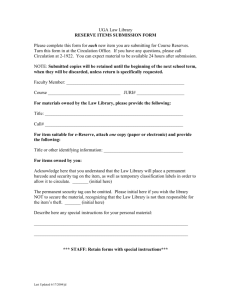 Reserve Forms - Student Manual