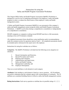 Safety and Health Assessment Worksheet