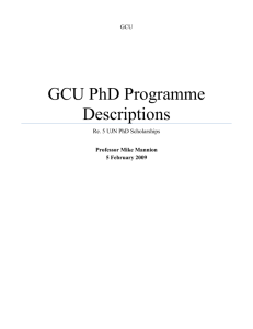 GCU PhD Programme Descriptions
