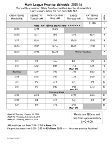 Math League Practice Schedule 2012-13