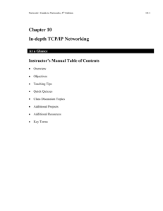 Instructor's Manual Table of Contents