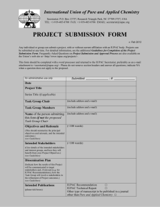 Project Submission Form and Guidelines