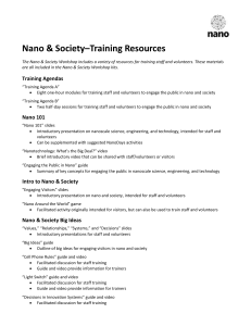 Nano & Society - Training Resources list