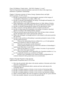 Chem 120 Midterm 2 Study Guide – Chapters 10, 6, and 7