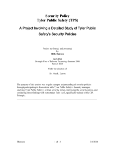 Sample Security Policy 1 - Dr. John Durrett