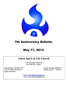 7th Anniversary Bulletin May 17, 2014 A Message From The Pastor