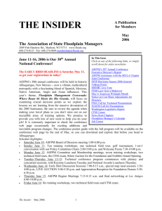 the insider - The Association of State Floodplain Managers