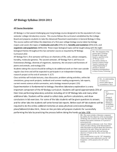 AP Biology Syllabus 2009-10