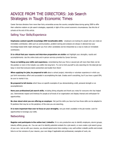 Job Search Strategies in Tough Economic Times