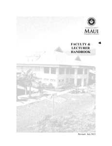 Faculty & Lecturer Handbook - University of Hawai'i Maui College