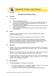 Equality and Cohesion Policy
