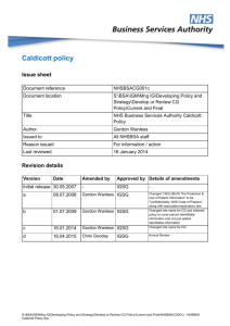 Caldicott policy - NHS Business Services Authority