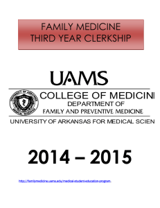 Family Medicine Junior Clerkship Syllabus 2014-2015