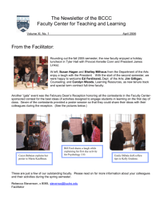 Newsletter of the Faculty Center for Teaching and Learning