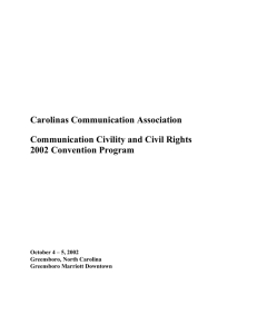 October 4 – 5, 2002 - Carolinas Communication Association