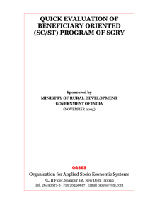(SC & ST) Report - Ministry of Rural Development