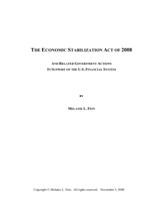 The Economic Stabilization Act of 2008