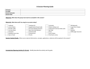 SI Session Planning Guide - Center for Student Learning