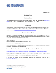 Logistics note - New York (11-12 May 2015)