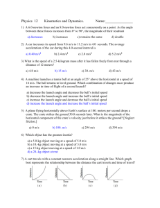 Physics 12 Kinematics and Dynamics