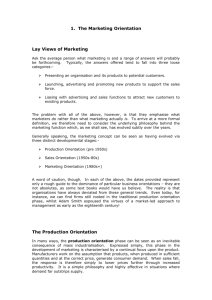1. The Marketing Orientation