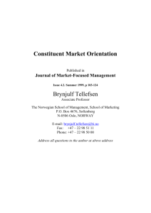 Market Orientation for a Constituent