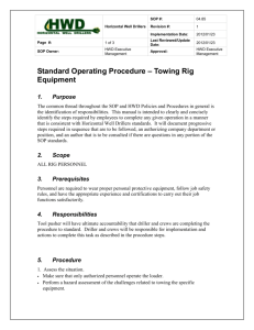 Standard Operating Procedure – Towing Rig Equipment