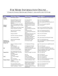 Summary of Online Sources of Information (37 KB Word Document)