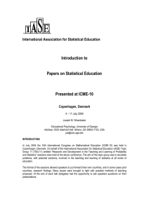 International Association for Statistical Education Introduction to