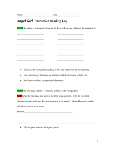 Appendix L Angel Girl interactive reading log - ESL