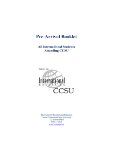 Pre-Arrival Booklet - Central Connecticut State University