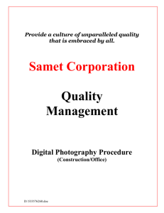 Quality Management - Samet Corporation