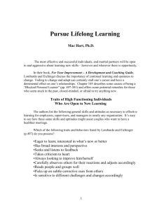 Pursue Lifelong Learning