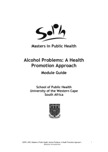 Alcohol Problems - University of the Western Cape