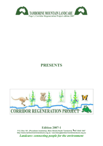 Page 1, Corridor Regeneration Project edition 2007 PRESENTS